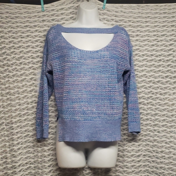Charlotte Russe Sweaters - Blue and Pink Knit Sweater